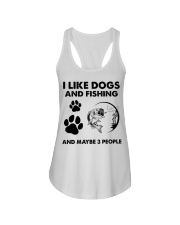 Official I Like Dogs And Fishing And Maybe 3 People Shirt Ladies Flowy Tank tile