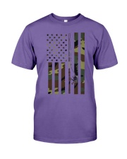 Camo Us Flag Fishing Rod Pole Vintage Patriotic Fisherman Premium Fit Mens Tee tile