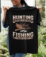 Cool Hunter Saying Hunting And Fishing Solve My Problems Classic T-Shirt apparel-classic-tshirt-lifestyle-front-130