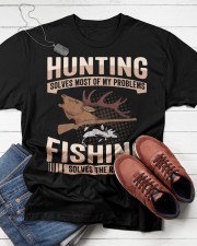 Cool Hunter Saying Hunting And Fishing Solve My Problems Classic T-Shirt apparel-classic-tshirt-lifestyle-front-216