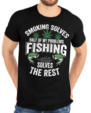 Smoking Solves Half Of My Problems Fishing Solves The Rest Shirt Classic T-Shirt custom-t-shirts-classic-lifestyle-front-196