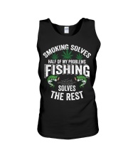 Smoking Solves Half Of My Problems Fishing Solves The Rest Shirt Unisex Tank tile
