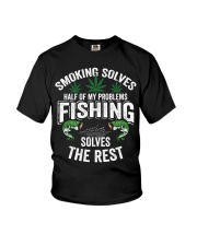 Smoking Solves Half Of My Problems Fishing Solves The Rest Shirt Youth T-Shirt tile