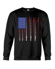 American Flag Fishing Rod Fishing Lover Crewneck Sweatshirt tile