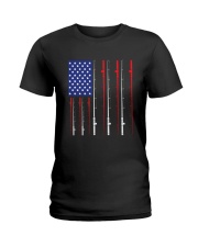 American Flag Fishing Rod Fishing Lover Ladies T-Shirt tile