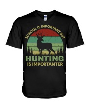 School Is Important But Hunting Is Importanter V-Neck T-Shirt tile