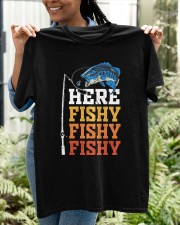 Here Fishy Funny Fishing Vintage Classic T-Shirt apparel-classic-tshirt-lifestyle-front-130