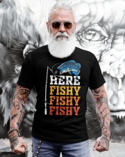 Here Fishy Funny Fishing Vintage Classic T-Shirt apparel-classic-tshirt-lifestyle-front-268