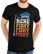 Here Fishy Funny Fishing Vintage Classic T-Shirt custom-t-shirts-classic-lifestyle-front-196