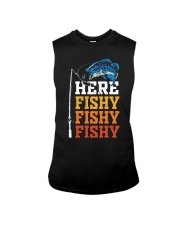 Here Fishy Funny Fishing Vintage Sleeveless Tee tile