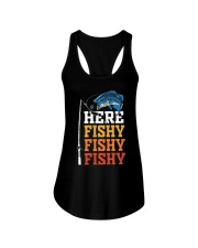 Here Fishy Funny Fishing Vintage Ladies Flowy Tank tile
