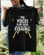 The Voices In My Head Are Telling Me To Go Fishing Classic T-Shirt apparel-classic-tshirt-lifestyle-front-130