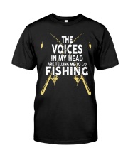 The Voices In My Head Are Telling Me To Go Fishing Premium Fit Mens Tee tile