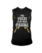 The Voices In My Head Are Telling Me To Go Fishing Sleeveless Tee tile