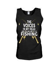 The Voices In My Head Are Telling Me To Go Fishing Unisex Tank tile
