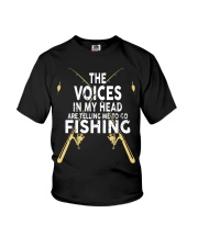 The Voices In My Head Are Telling Me To Go Fishing Youth T-Shirt tile