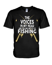 The Voices In My Head Are Telling Me To Go Fishing V-Neck T-Shirt tile