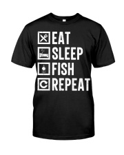 Eat Sleep Fish Repeat Funny Fishing Premium Fit Mens Tee tile