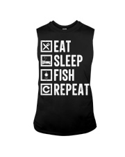 Eat Sleep Fish Repeat Funny Fishing Sleeveless Tee tile