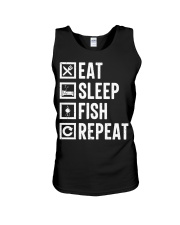 Eat Sleep Fish Repeat Funny Fishing Unisex Tank tile