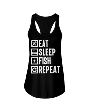 Eat Sleep Fish Repeat Funny Fishing Ladies Flowy Tank tile