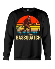 Funny Vintage Bigfoot Fishing Bassquatch Outdoor Fisher Crewneck Sweatshirt tile