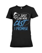 Just One More Cast I Promise Fishing Angler Gift Premium Fit Ladies Tee tile