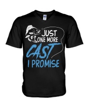 Just One More Cast I Promise Fishing Angler Gift V-Neck T-Shirt tile