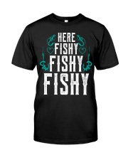 Here Fishy Fish Fishing Funny Premium Fit Mens Tee tile