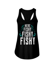 Here Fishy Fish Fishing Funny Ladies Flowy Tank tile
