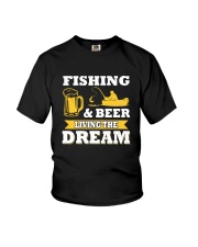 Funny Fishing & Beer Living The Dream Beer Youth T-Shirt tile