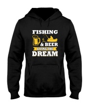 Funny Fishing & Beer Living The Dream Beer Hooded Sweatshirt tile