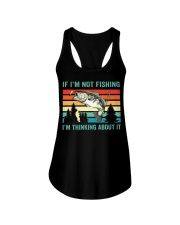 If Im Not Fishing Im Thinking About It Fish Fisherman Ladies Flowy Tank tile