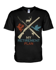My Retirement Plan Hunting Fishing Hunter V-Neck T-Shirt tile