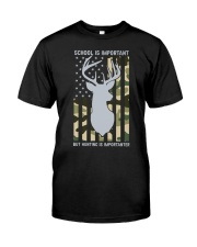 School Is Important But Hunting Is Importanter Deer Boys Premium Fit Mens Tee tile