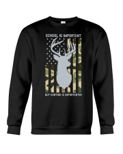 School Is Important But Hunting Is Importanter Deer Boys Crewneck Sweatshirt tile