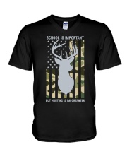 School Is Important But Hunting Is Importanter Deer Boys V-Neck T-Shirt tile