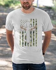 Hunting Fishing Faith Christian Hunter Fisherman Camo Usa Classic T-Shirt apparel-classic-tshirt-lifestyle-front-50