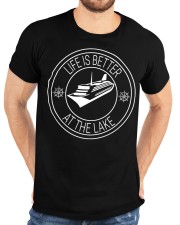 Life Is Better At The Lake Pontoon Boat Fishing Classic T-Shirt custom-t-shirts-classic-lifestyle-front-196