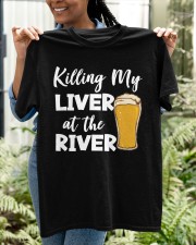 Killing My Liver At The River Fishing Lover Drinking Costume Classic T-Shirt apparel-classic-tshirt-lifestyle-front-130