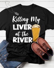 Killing My Liver At The River Fishing Lover Drinking Costume Classic T-Shirt apparel-classic-tshirt-lifestyle-front-216