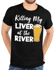 Killing My Liver At The River Fishing Lover Drinking Costume Classic T-Shirt custom-t-shirts-classic-lifestyle-front-196