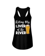 Killing My Liver At The River Fishing Lover Drinking Costume Ladies Flowy Tank tile