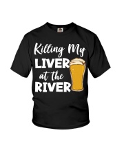 Killing My Liver At The River Fishing Lover Drinking Costume Youth T-Shirt tile