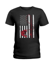 Fishing Usa Flag Fishing Lover Gift Ladies T-Shirt tile