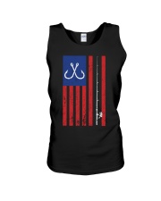 Bass Fishing Pole American Flag Color Vintage Unisex Tank tile