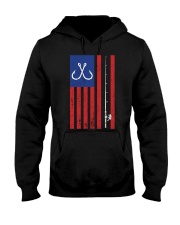Bass Fishing Pole American Flag Color Vintage Hooded Sweatshirt tile
