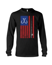 Bass Fishing Pole American Flag Color Vintage Long Sleeve Tee tile