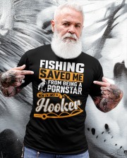 FISHING SAVED ME FROM BEING A PORNSTAR Classic T-Shirt apparel-classic-tshirt-lifestyle-front-267