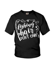 Fishing Hair Don’t Care Lake Funny Youth T-Shirt tile